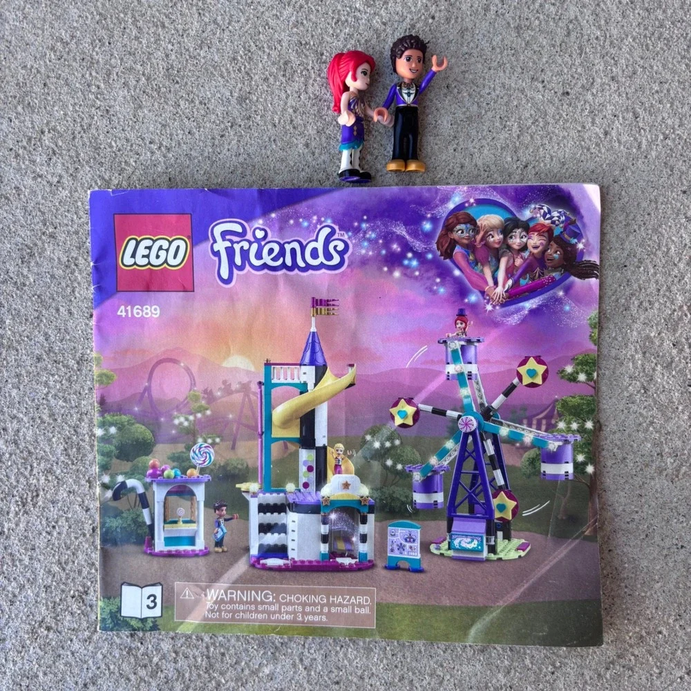 LEGO Friends Magical Funfair 41688 41689 Kids Purple Ferris Wheel Caravan Used